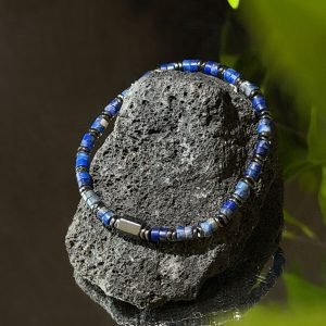 天然藍色青金石圓珠手串